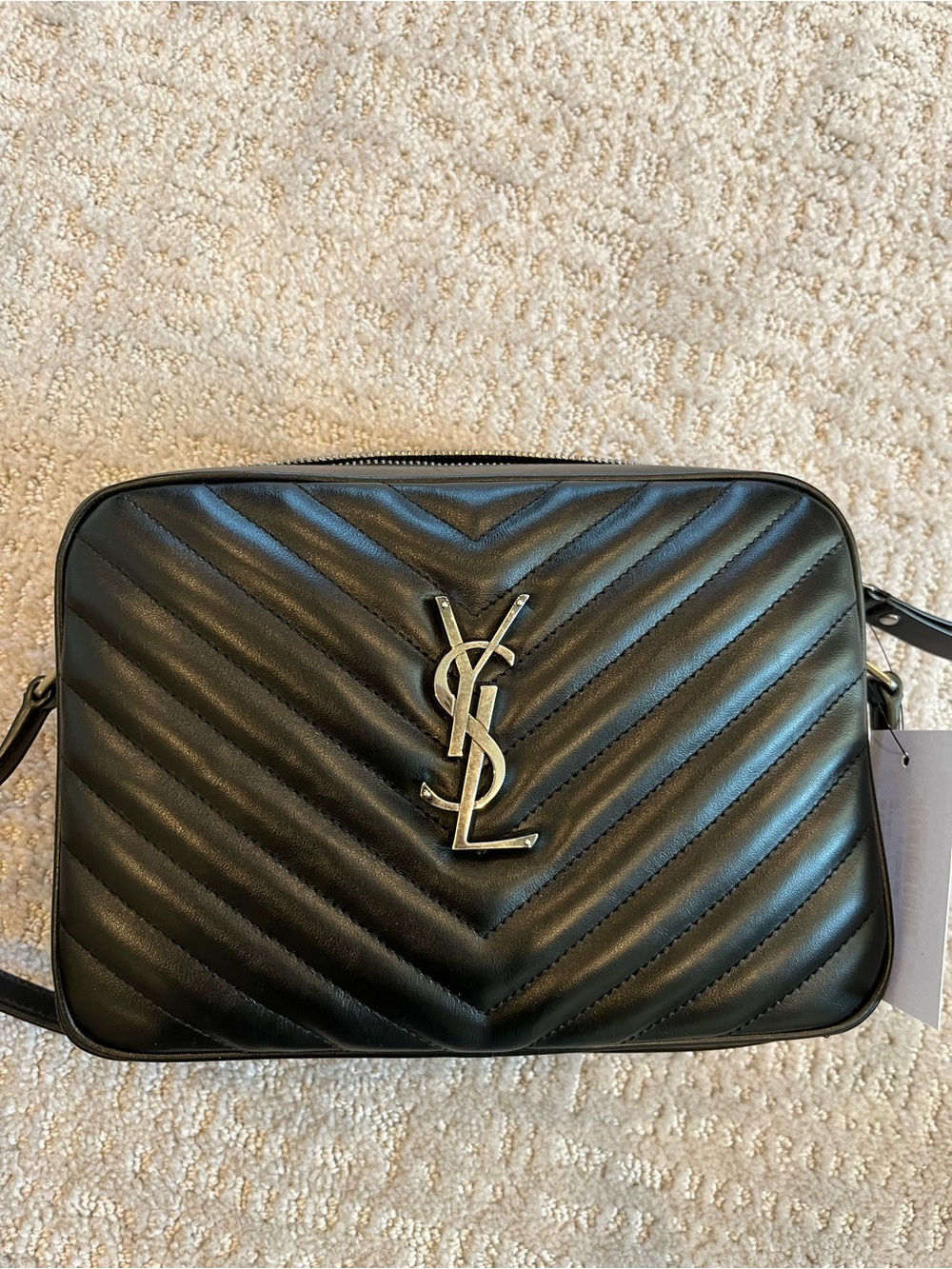YSL Lou matelasse leather camera bag, Nero